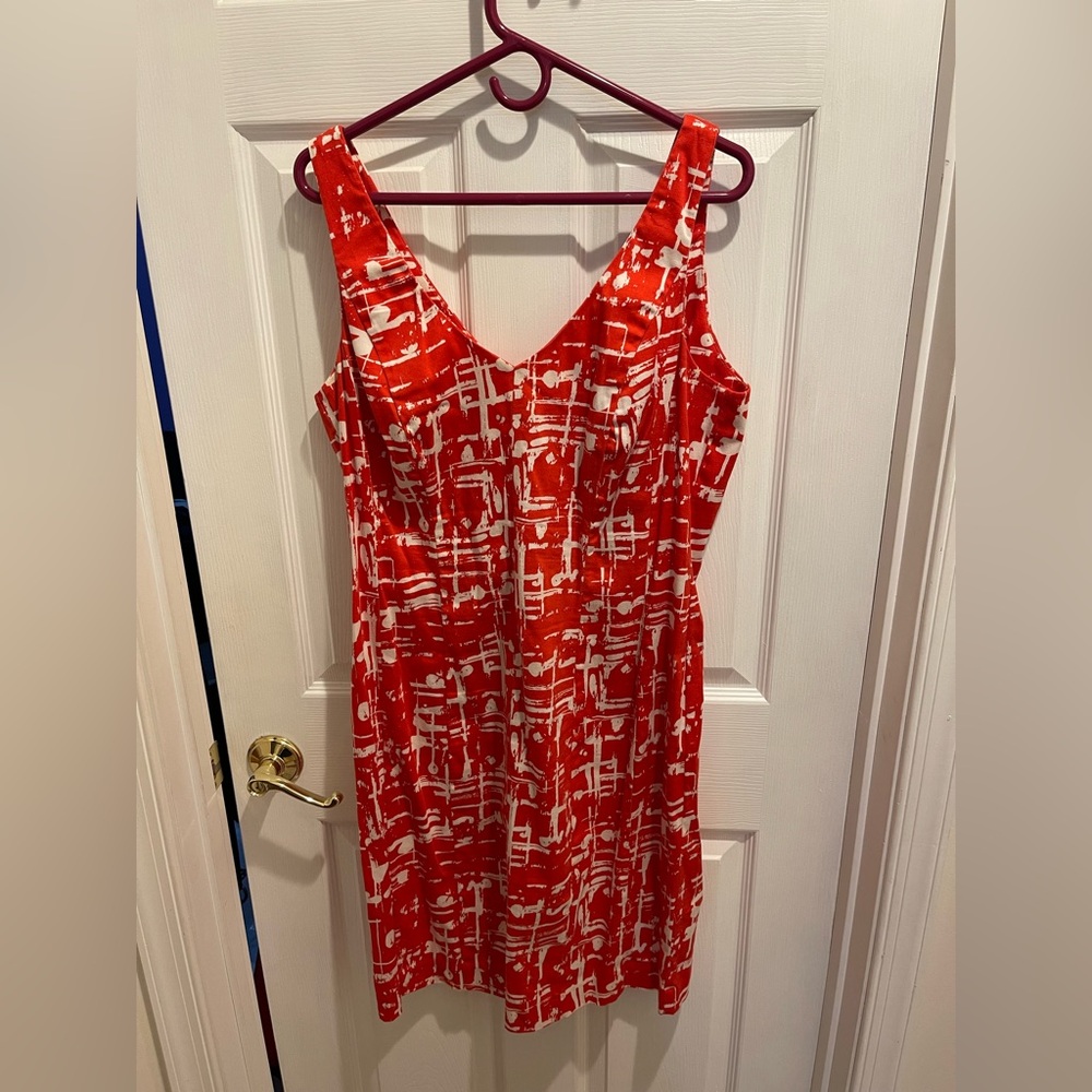 Chaps Patterned Midi Dress